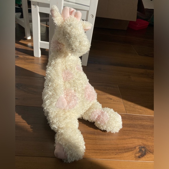 BABY London Cream/Pink Spotted Giraffe stuffed animal